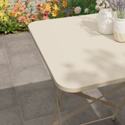 Chaise de jardin pliante Saba beige H.84,5 cm GoodHome