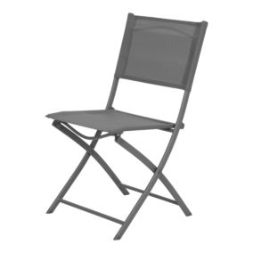Chaise de jardin pliante Saba gris H.84,5 cm GoodHome