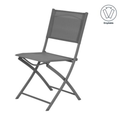 Chaise de jardin pliante Saba gris H.84,5 cm GoodHome
