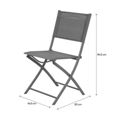 Chaise de jardin pliante Saba gris H.84,5 cm GoodHome
