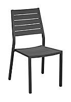 Chaise de jardin Proloisirs Chaise en aluminium - Coloris gris - Hauteur 88 cm