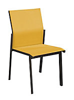 Chaise de jardin Proloisirs Chaise en aluminium - Coloris gris/moutarde - Hauteur 87 cm