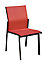Chaise de jardin Proloisirs Chaise en aluminium - Coloris gris/rouge - Hauteur 87 cm