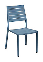 Chaise de jardin Proloisirs Chaise en aluminium et résine - Coloris bleu cobalt - Hauteur 88 cm