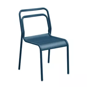 Chaise de jardin Proloisirs Eos en aluminium - Coloris bleu - Hauteur 82 cm