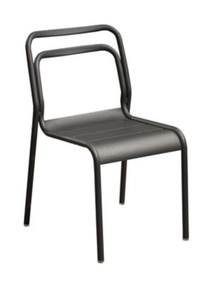 Chaise de jardin Proloisirs Eos en aluminium - Coloris graphite - Hauteur 82 cm