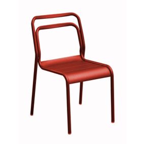 Chaise de jardin Proloisirs EOS en aluminium - Coloris rouge - Hauteur 82 cm