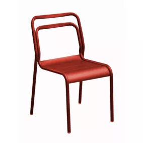 Chaise de jardin Proloisirs Mikyo en aluminium - Coloris rouge - Hauteur 82 cm