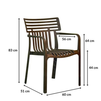 Chaise de jardin Sitwell design, résistante aux intempéries, Anthracite