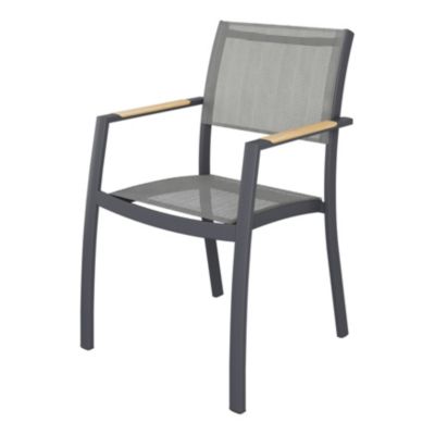 Chaise de jardin Ténérife teck et noir GoodHome