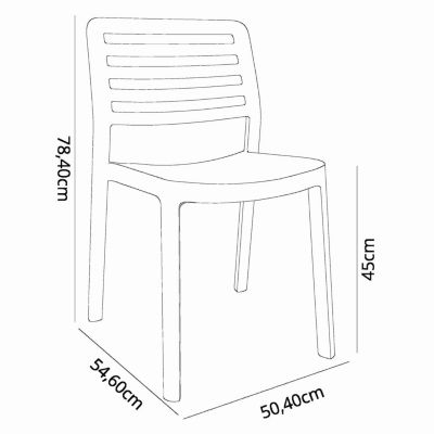 Chaise de jardin Wind polypropylène blanc l.50,4 x P.54,6 x H.78,4 cm