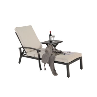 Chaise De Patio Jardin Aluminium Inclinable Coussin Beige Blackcolors