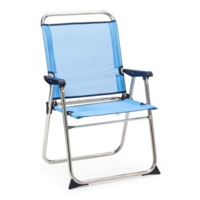 Chaise de Plage Pliante Solenny Marinera Dossier Haut Bleu 58x58x90 cm