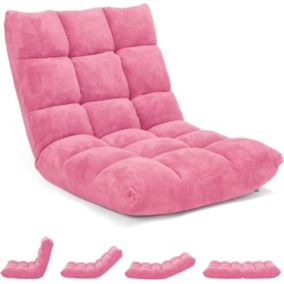 Chaise de Plancher avec Dossier Reglable sur 14 Niveaux 105 x 56 x 15CM Canape Paresseux
