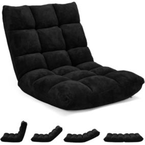 Chaise de Plancher Pliable Canape Fauteuil Pliant Paresseux-Lits Chaise de Lit avec Reglable 14 Positions 105 x 56 x 15CM