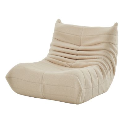 Chaise de sac de farine, sac de farine canapé grand sac de haricot chaise pour adultes, mousse confortable haute densité,Beige