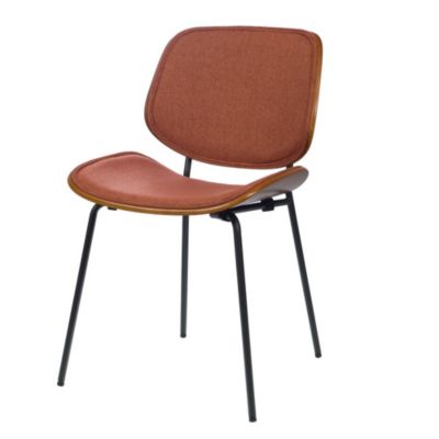 Chaise de salle à manger en tissu brique et bois Atlanta (lot de 2)