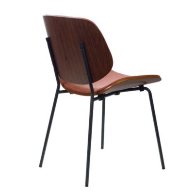 Chaise de salle à manger en tissu brique et bois Atlanta (lot de 2)