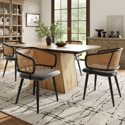 Chaise de Salle à Manger - Lot de 4 Chaises en Velours avec Dossier Confortable et Pieds en Métal - Gris