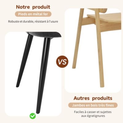 Chaise de Salle à Manger - Lot de 4 Chaises en Velours avec Dossier Confortable et Pieds en Métal - Gris
