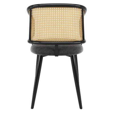 Chaise de Salle à Manger - Lot de 4 Chaises en Velours avec Dossier Confortable et Pieds en Métal - Gris