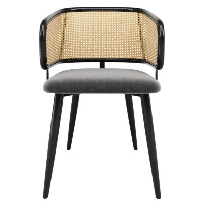 Chaise de Salle à Manger - Lot de 4 Chaises en Velours avec Dossier Confortable et Pieds en Métal - Gris
