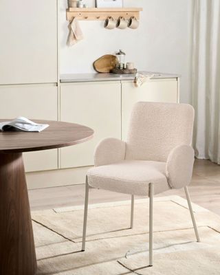 Chaise de salle à manger MAGEE Bouclé Beige clair
