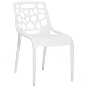 Chaise de salle à manger Matière synthétique Blanc MORGAN