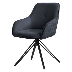 Chaise de salle à manger noir pivotante  fauteuil rembourrée de salon