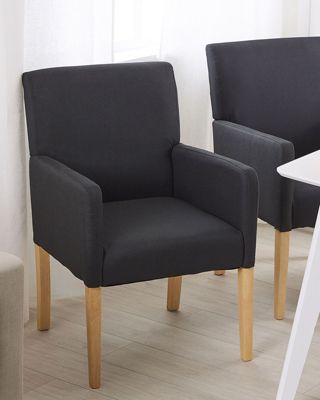 Chaise de salle à manger ROCKEFELLER Tissu Noir