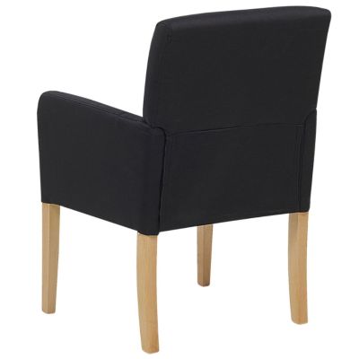 Chaise de salle à manger ROCKEFELLER Tissu Noir