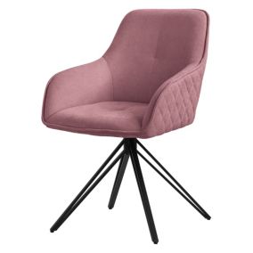 Chaise de salle à manger vieux rose pivotante  fauteuil rembourrée de salon