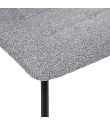 Chaise de table assise en tissu Gris souris et pieds en métal Noir