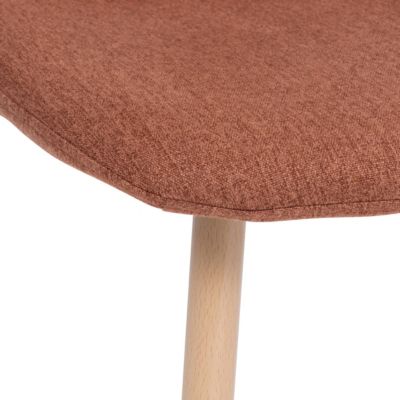 Chaise de table en tissu Ambre et pieds en métal effet bois