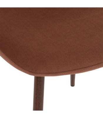 Chaise de table en velours Terracotta et pieds en métal