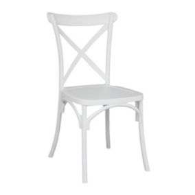 Chaise de terrasse empilable en plastique blanc  Oviala