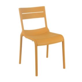 Chaise de terrasse en plastique jaune clair  Oviala