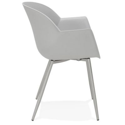 Chaise Design avec Accoudoirs "Sinco" 85cm Gris