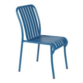 Chaise design de jardin en aluminium bleu foncé  Oviala