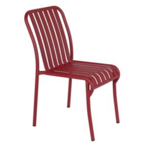 Chaise design de jardin en aluminium rouge  Oviala