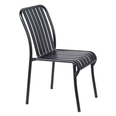 Chaise design de terrasse en aluminium noire  Oviala