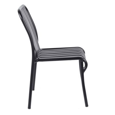 Chaise design de terrasse en aluminium noire  Oviala