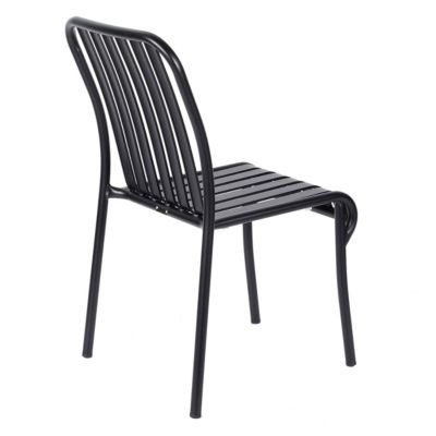 Chaise design de terrasse en aluminium noire  Oviala