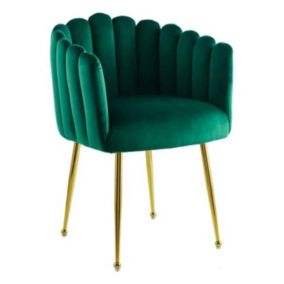 Chaise Design en Velours "Mucha" 85cm Vert