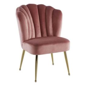 Chaise Design en Velours "Pippa" 87cm Rose