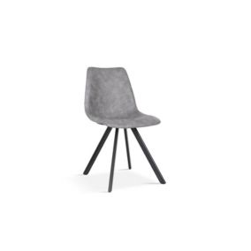 Chaise EMET PU Gris foncé, dimension H83 x L46 x P60 cm, idéal pour votre cuisine ou salle à manger