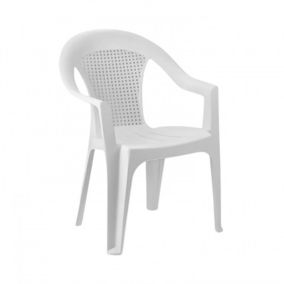 Chaise empilable blanche avec accoudoirs 56x75x79cm 7house