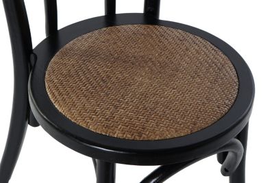 Chaise empilable en rotin Elm 43x44x89 noir