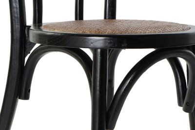 Chaise empilable en rotin Elm 43x44x89 noir