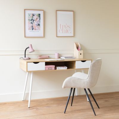 Chaise en chenille beige EVA - HAPPY GARDEN